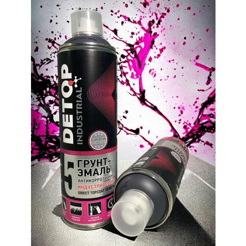 Грунт-эмаль антикоррозионная DETOP №5, RAL-7024 Графитово-серый, 650 мл