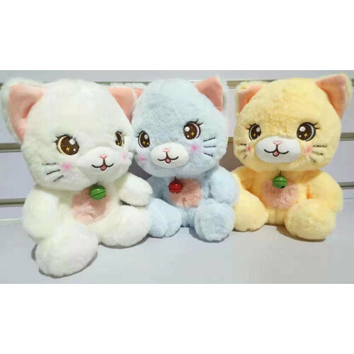 Мягкая игрушка Котик с бубенчиком 23см 3 цвета 780₽