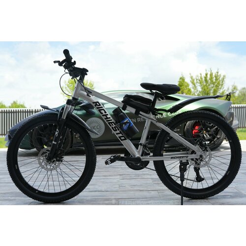 Велосипед горный Richiesto 24 алюминиевый Подростковый детский Унисекс серебристыйсерый 24500₽