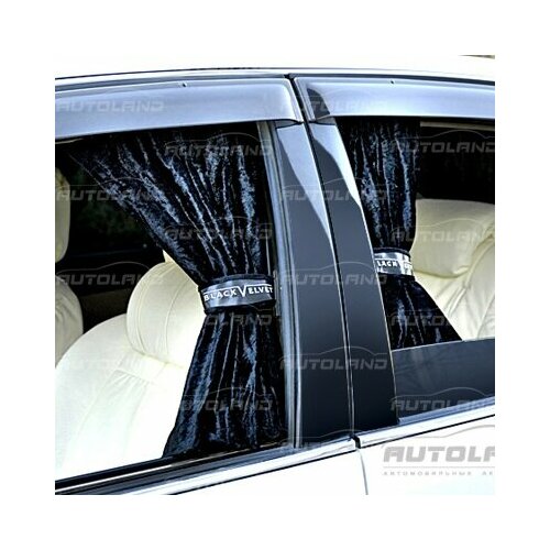 Шторы на боковые окна автомобиля высота- L 42-47см длина-60см Черный BLACK VELVET 1220₽