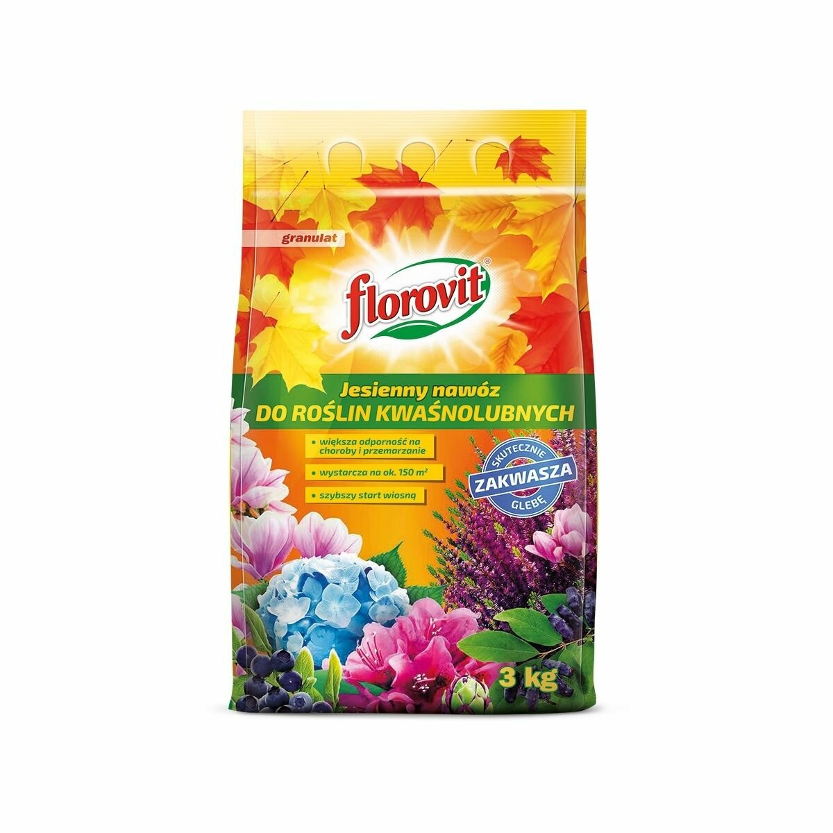 Florovit Осеннее удобрение для рододендронов, гортензий голубики и др. кислотолюбивых растений 3 кг