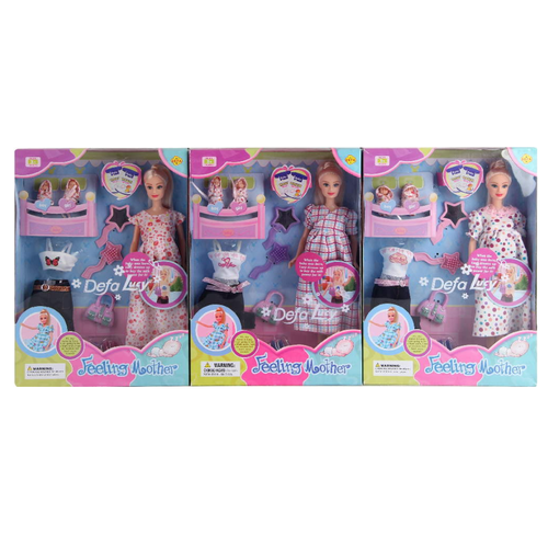 Кукла 29см беременная с 2 детьми и аксессуарами в коробке