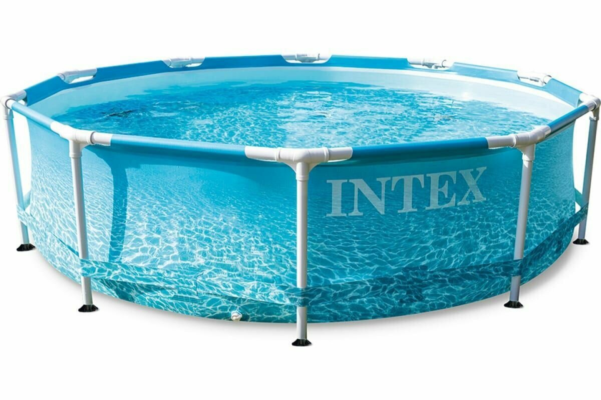Обзор: Каркасный бассейн Intex Metal Frame Beachside, 305х76см, 4485л, фильтр-насос 1250л/ч