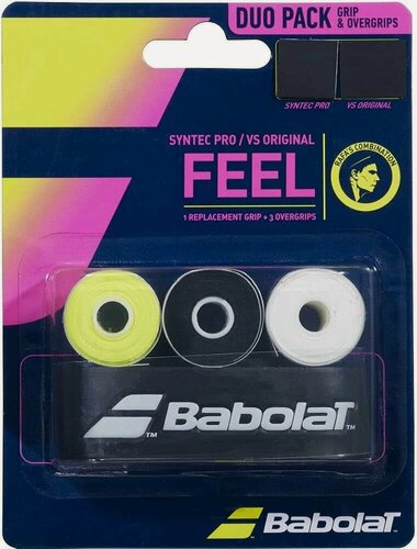 Изображение товара Набор намоток для теннисной ракетки Babolat Syntec Pro Tennis Grip 1шт.+VS Original Tennis Overgrip 3шт. (базовая/основная+верхняя)