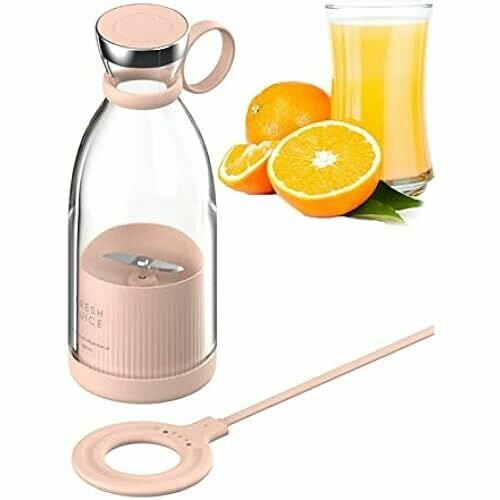 Блендер Smoothie Maker перезаряжаемый USB-блендер индивидуального размера на 350 мл для коктейлей соков и смузи электрическая чашка для сока с 4 лопастями дорожная бутылка мини-блендера с эргономичной ручкой розовый 1460000₽