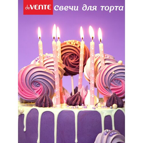 Набор свечей для торта Котик 125x073 см 6 свечек с принтом и 6 держателей 65₽