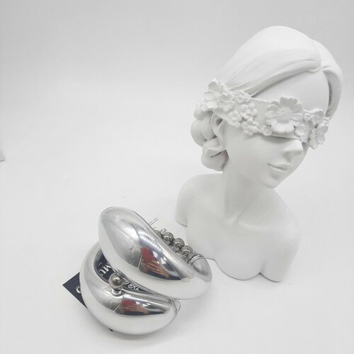 Жесткий браслет PJ Murano, стекло, серебристый