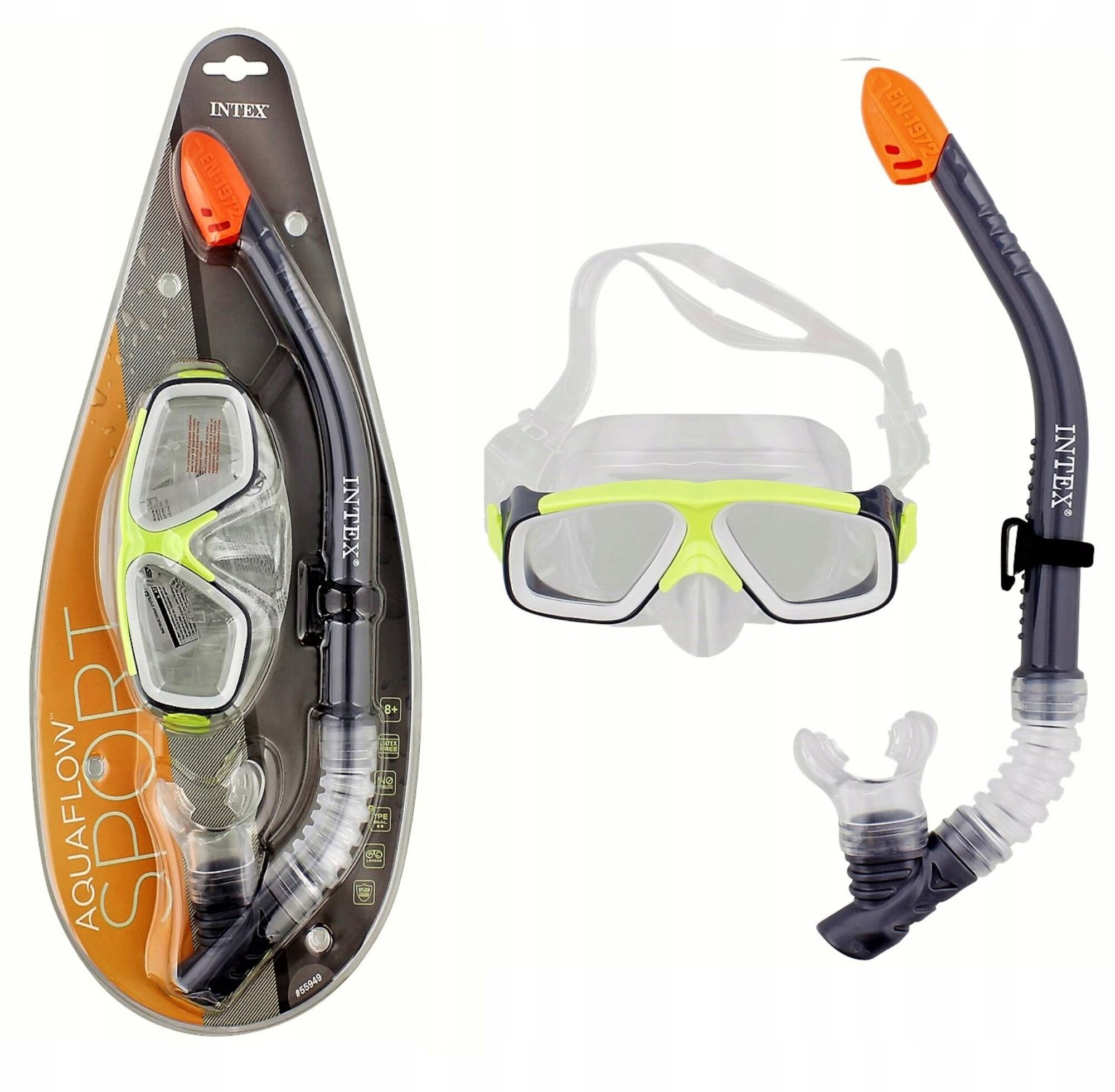 Маска и трубка для плавания Intex 55949 Surf Rider Swim Set 8+