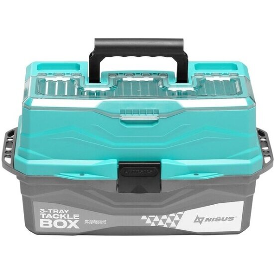 Ящик рыболовный Nisus Tackle Box трехполочный бирюзовый (для снастей) — фото 1