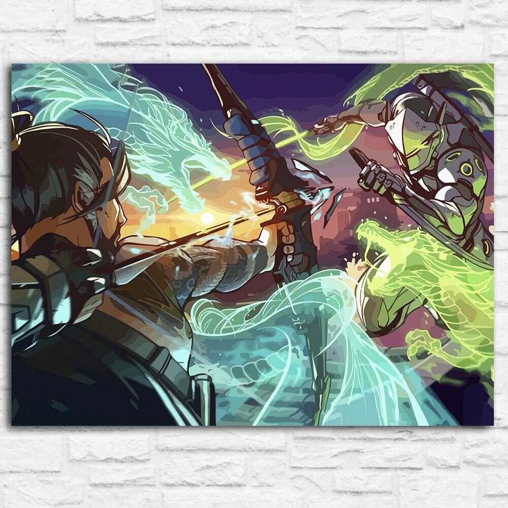 Картина по номерам на холсте игра Overwatch Hanzo (PS, PC, XBOX, SWITCH) - 15249 Г 30x40