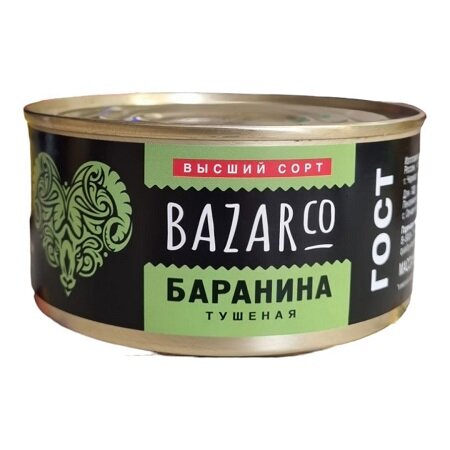Баранина тушеная BAZAR высший сорт ГОСТ 325г ж/б