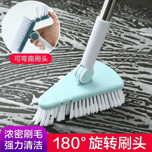 Щетка для пола, с длинной гибкой ручкой, для ванной комнаты, светло-голубая