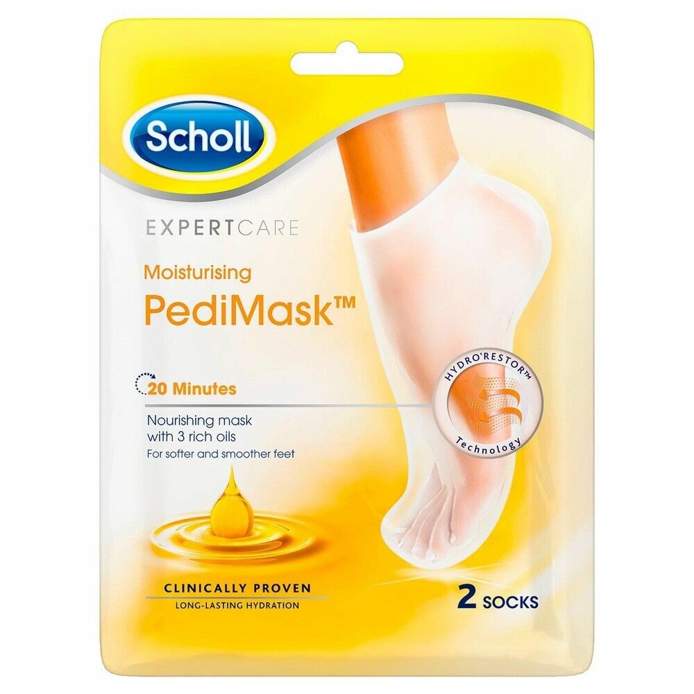 Scholl Маска для ног 20минутная с маслами жожоба авокадо и арганы 1 пара из Финляндии