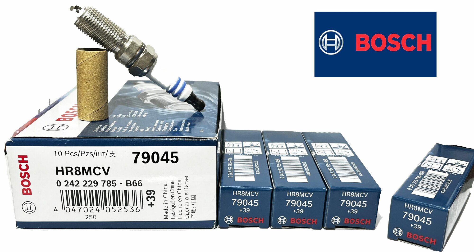 Свечи зажигания Bosch HR8MCV (Комплект 4шт) Форд Фокус 2-3 1,4-1,6