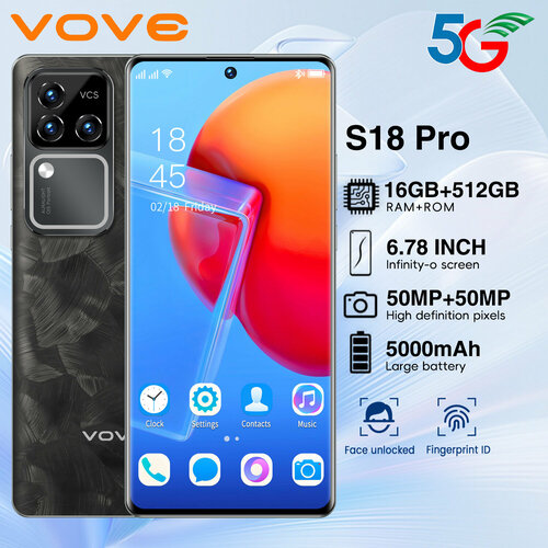 Смартфон VOVE S18 Pro 16512 ГБ Dual nanoSIM Midnight Black 10086₽