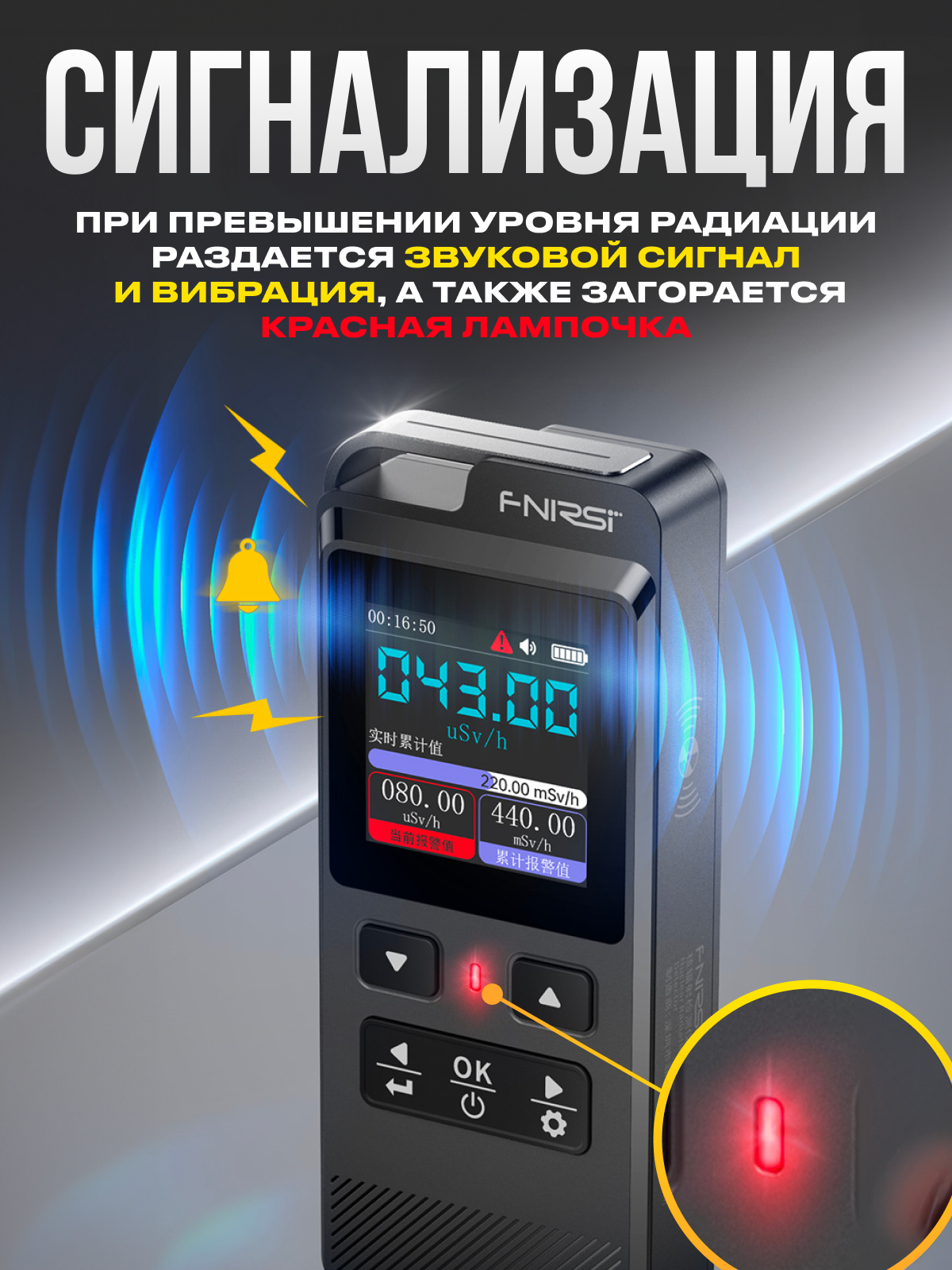 Дозиметр GC-02 Счетчик Гейгера, детектор радиации — фото 1