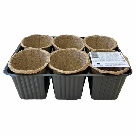 Набор торфяных горшков ГазонCity, с подставкой, 6 шт, 8х8 см — фото 1