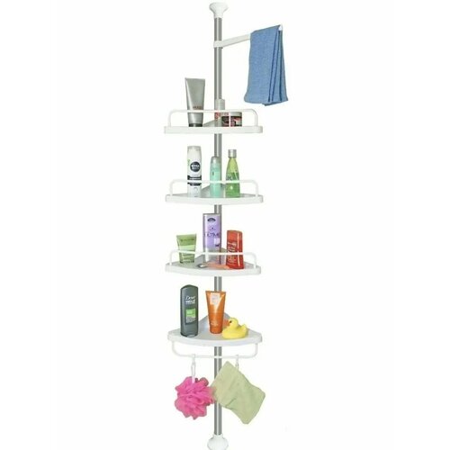 Угловая полка для ванной и кухни регулируемая по высоте 1829₽