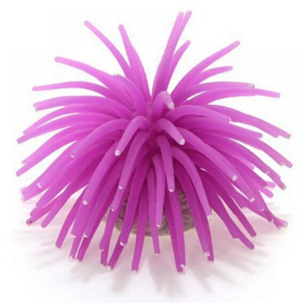 Силиконовые светящиеся искусственные растения для аквариума, Purple, 1Pc