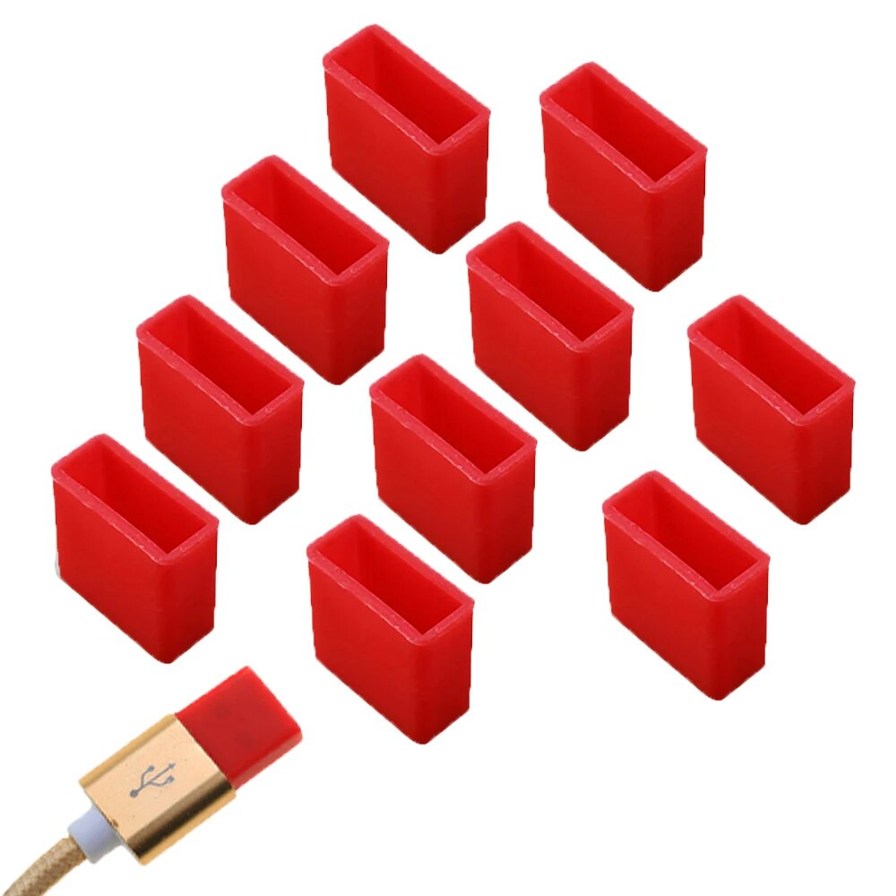 Силиконовые пылезащитные колпачки для разъемов USB, YUXI, 10 шт.