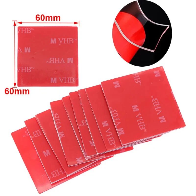 Прозрачный двухсторонний скотч 20 шт. Square 60mm 20pcs