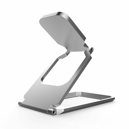 Складная подъемная настольная подставка для мобильного телефона с кольцом-серебристый