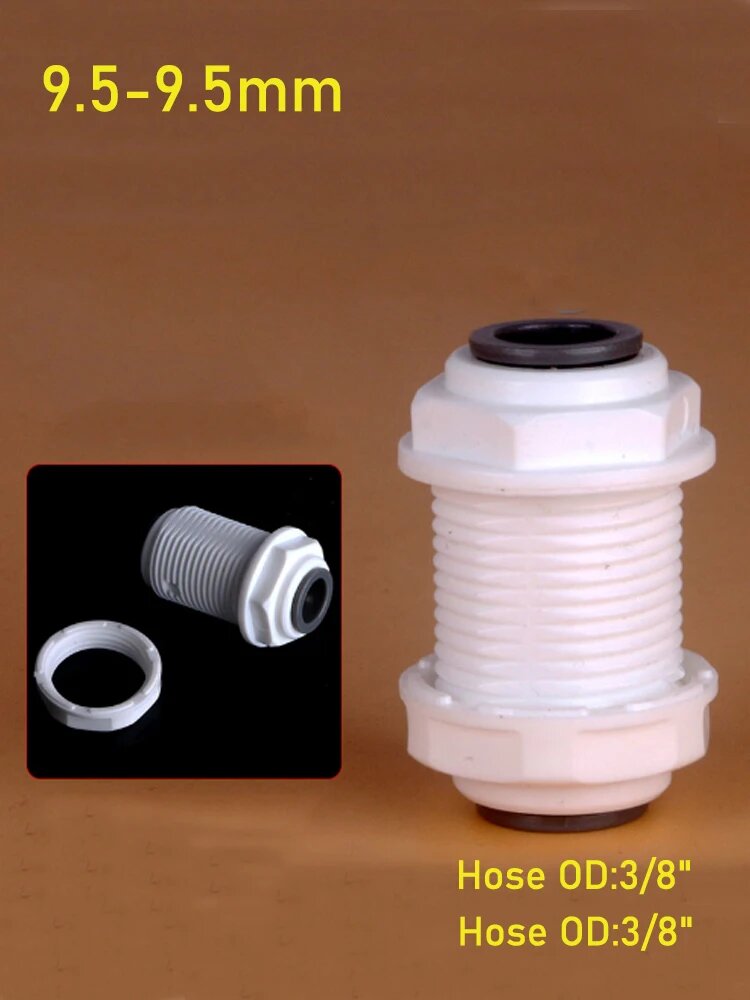 Пластиковые фитинги обратного осмоса 1/4" 3/8", 9.5mm-9.5mm