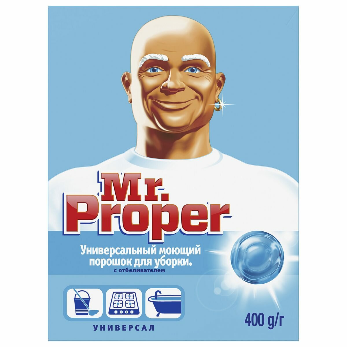 Чистящее средство универсальное Mr. Proper, с отбеливающим эффектом, порошок, 400г (600327), 22шт.