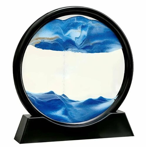 Картина песочная антистресс круглая движущийся песок цвет синий 17 см 1399₽