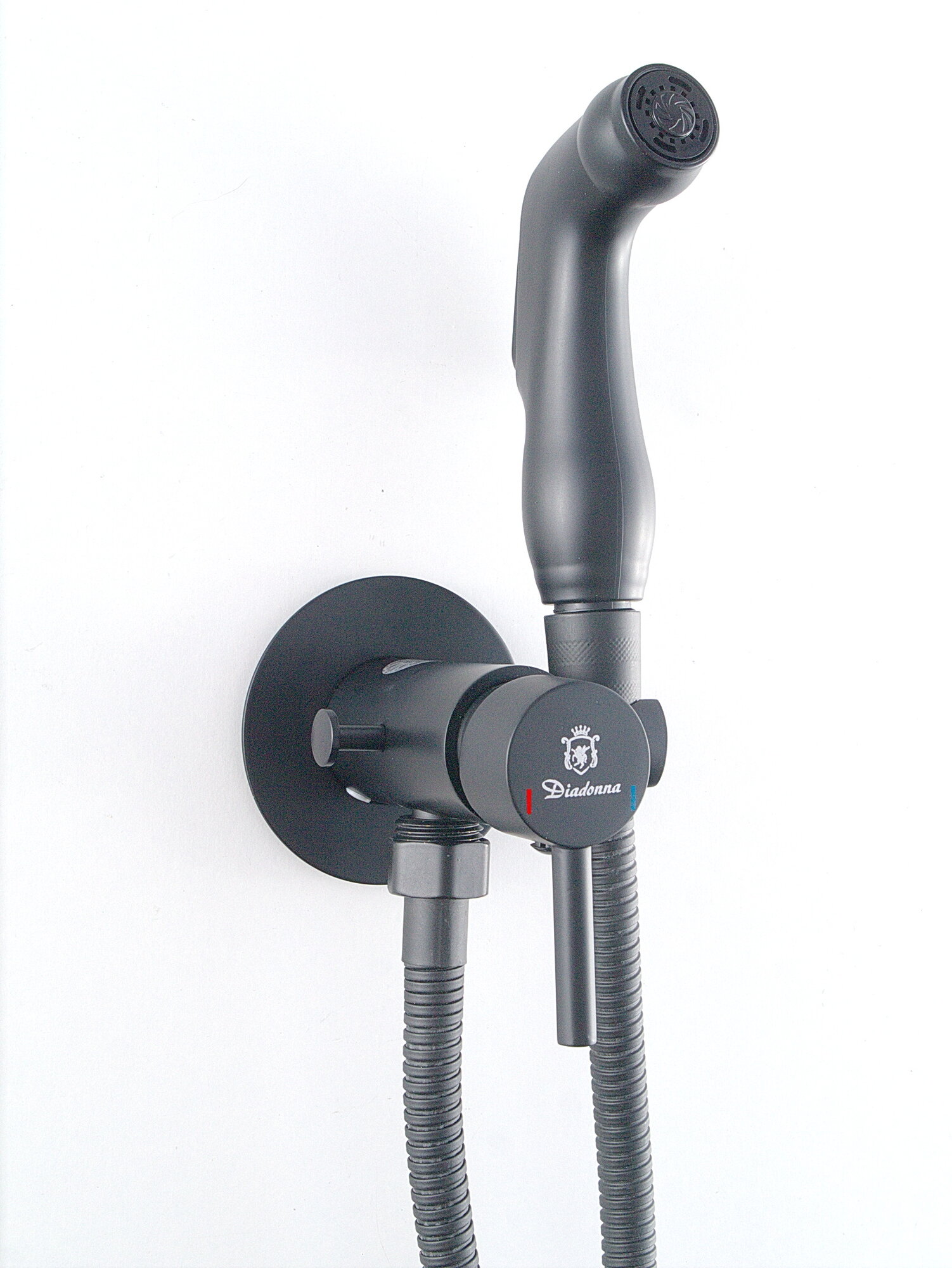 Смеситель Diadonna D47-19017BL, гигиенический душ, латунь, черный — фото 1