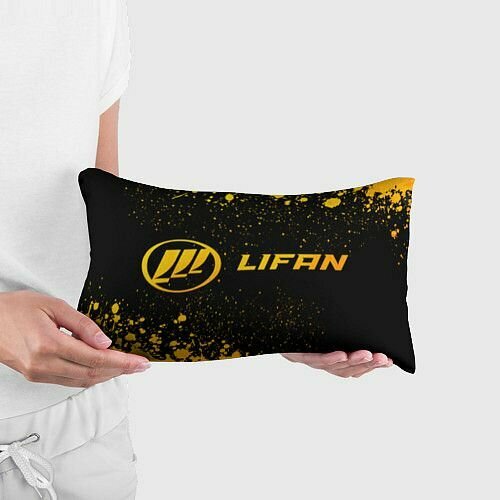 Lifan - gold gradient: надпись и символ Прямоугольная подушка — фото 1