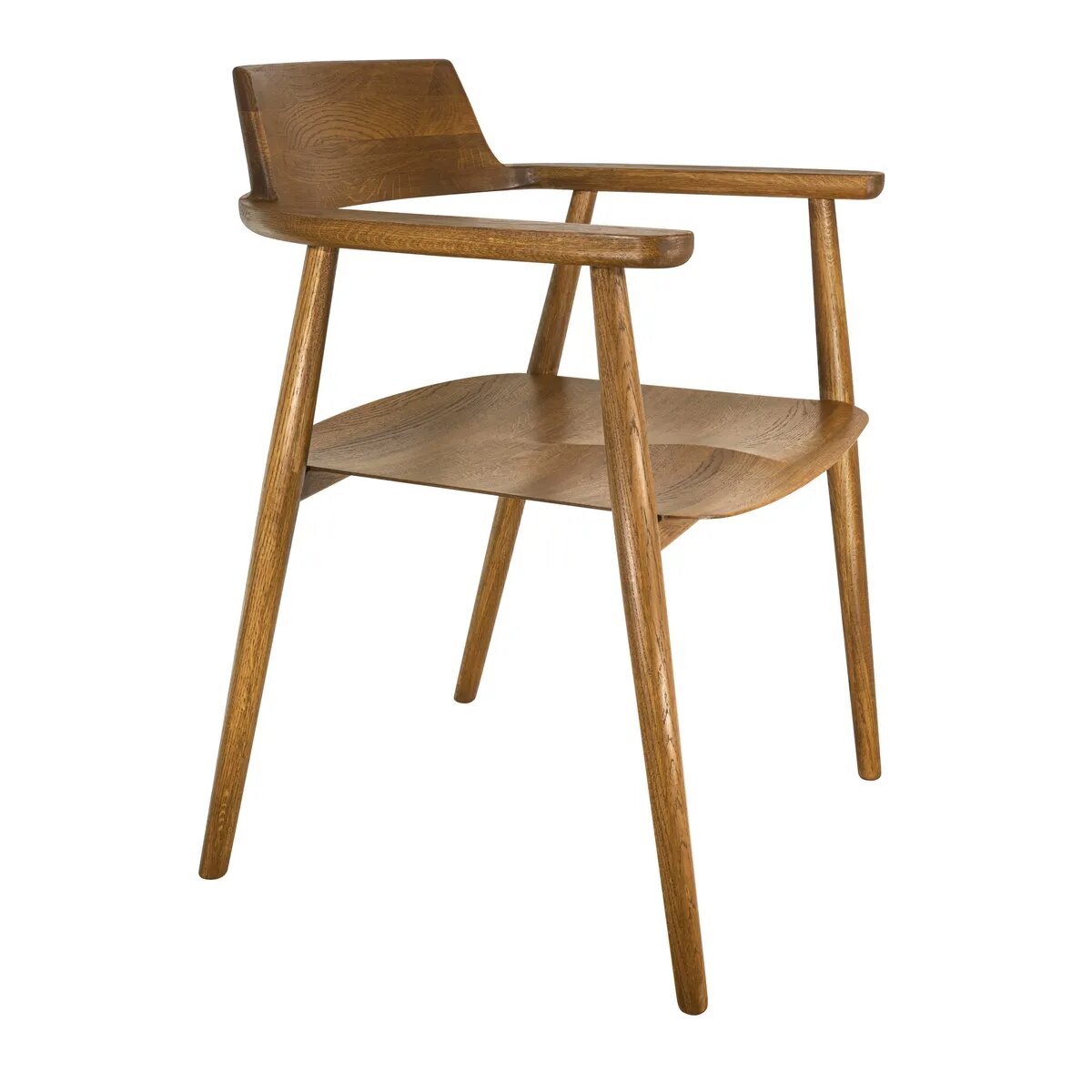 AKSHOME Стул Стул обеденный самурай из массива дуба, покрытие коньяк, 1 шт.