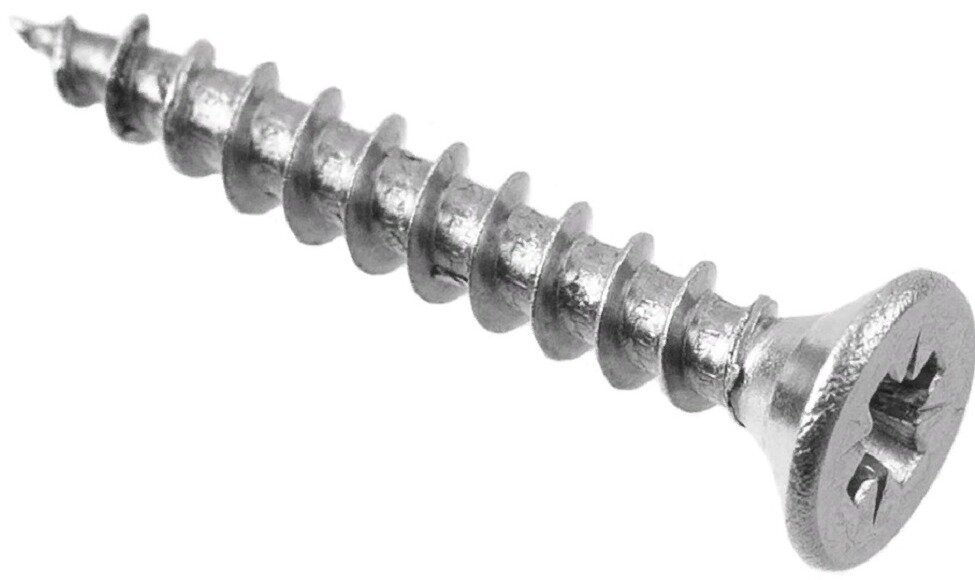 Саморез Fixbox   Фиксбокс универсальный с потайной головкой из нержавеющей стали  серый  3 5х30мм  PZ0  10шт  в упаковке   крепеж