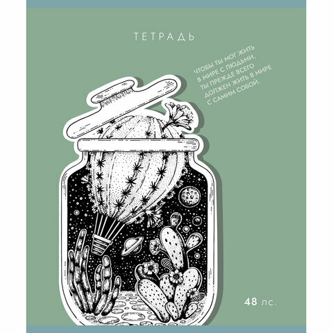 Тетрадь А5 48л. Пзбм скоба, клетка, Soft Touch, брайль, Внутренний мир (микс в спайке, 23409, 2 штуки
