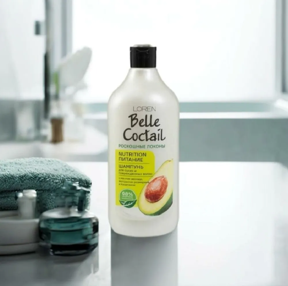 Шампунь для волос Belle Cocktail, с маслом Авакадо и Оливы, 600 мл