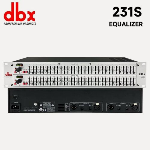 Изображение товара DBX-231S двойной 31-секционный эквалайзер с фильтром высоких частот для устранения низкочастотного шума