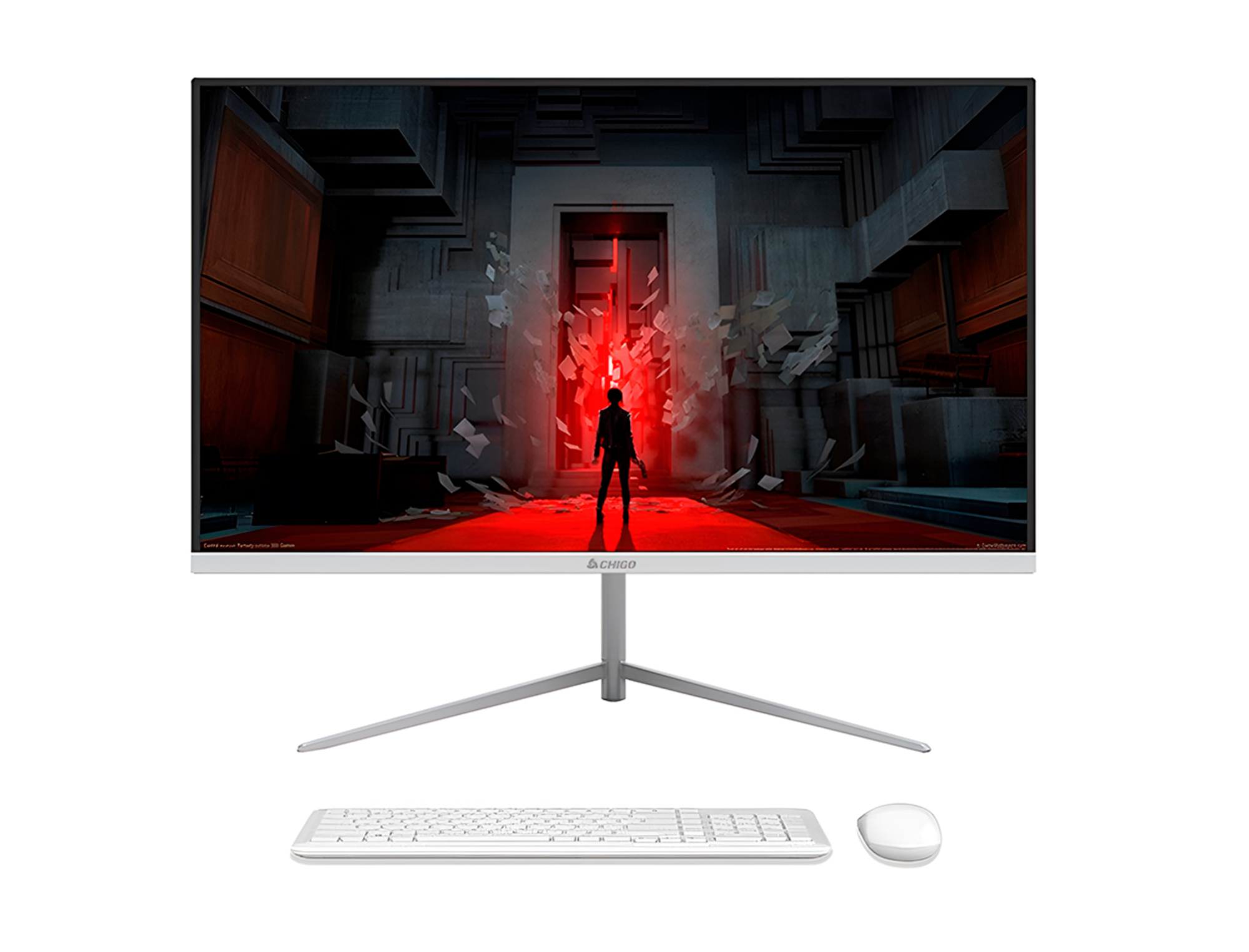 Моноблок CHIGO R2402 23.8" Intel Core i7-10750H RAM 16ГБ SSD 512 ГБ с клавиатурой с мышкой Windows 10 белый