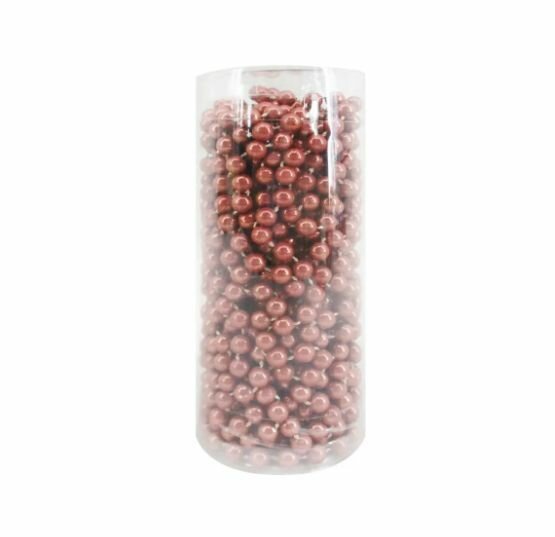 Бусы пластиковые D8мм 10м темно-розовый