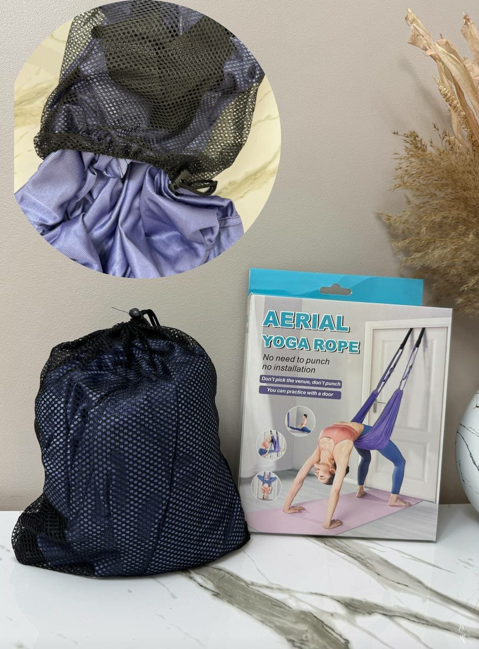 Гамак для fly-йоги и пилатеса, крепление в дверной проём, регулируемые ремни, тренажёр для растяжки