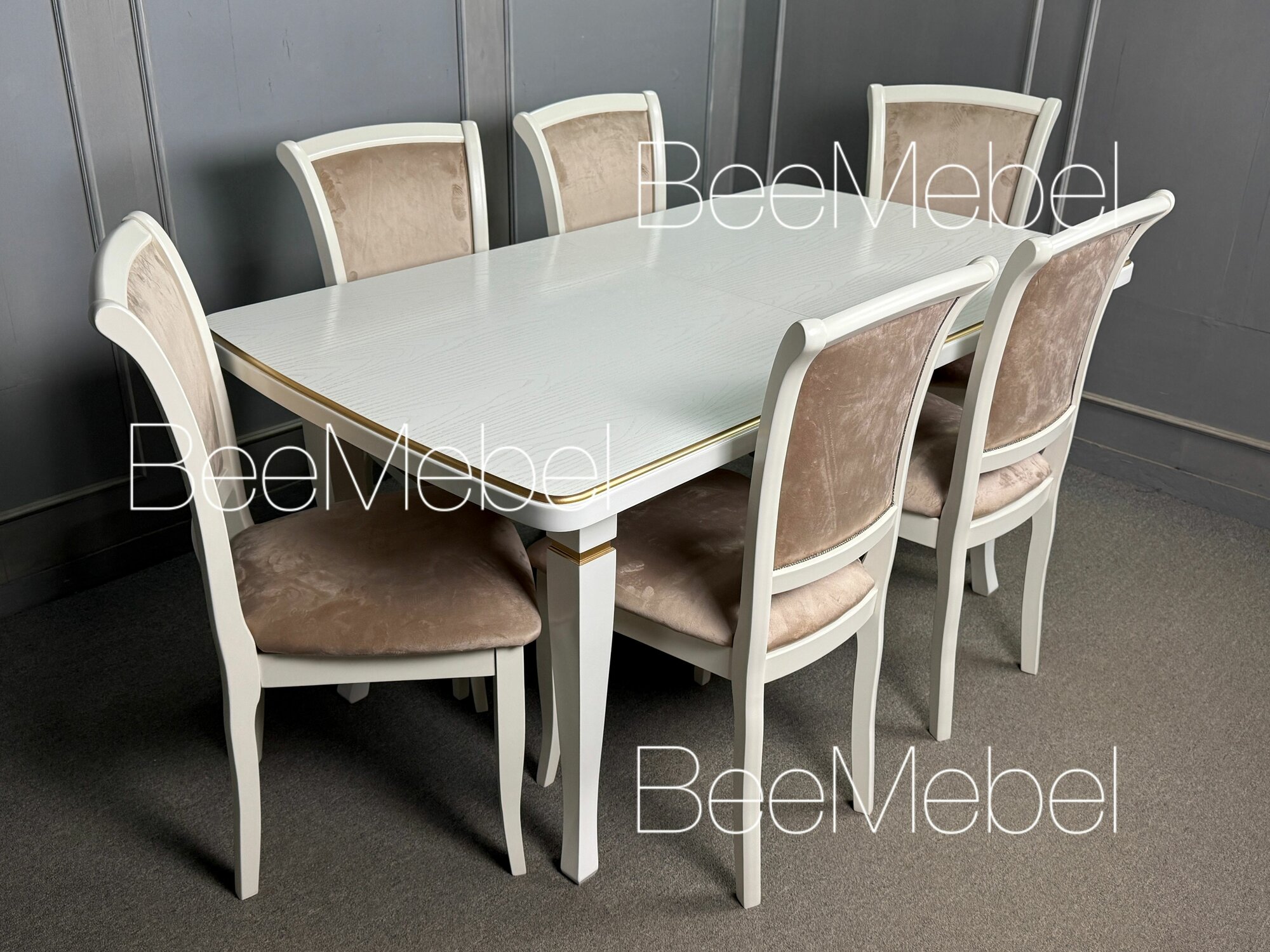 Обеденная группа, стол 140 и 6 стульев. Кухонный стол и стулья, комплект мебели для гостиной