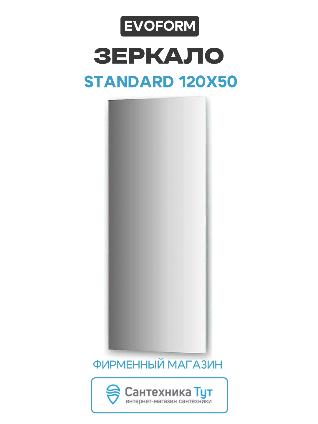 Зеркало Evoform Standard 120х50 без подсветки стильный дизайн