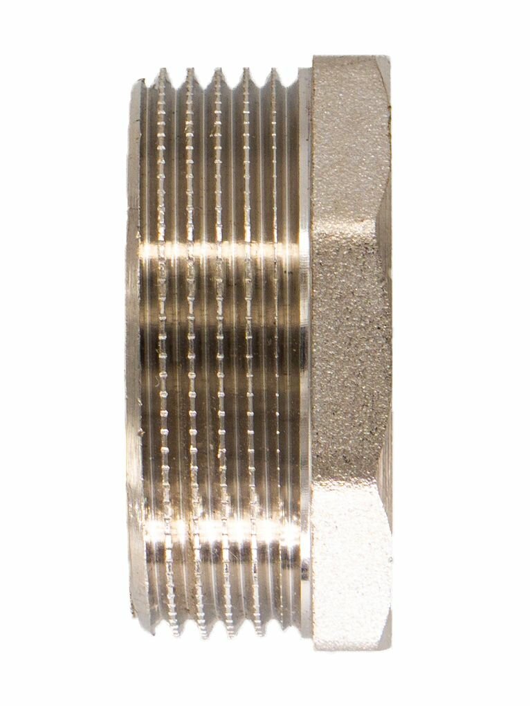 Футорка CTM CRB34M12, переходная, латунь, никелированная, 3/4 х 1/2 — фото 1