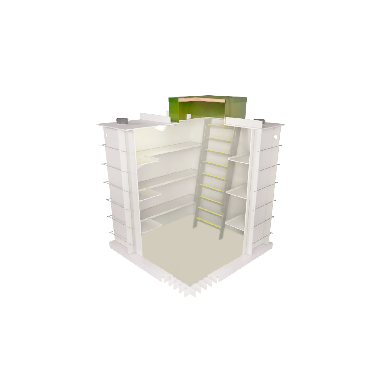 Погреб PIpewell Life VE лестница 3 полки освещение армированное дно люк 1.2x1.2x2.5м