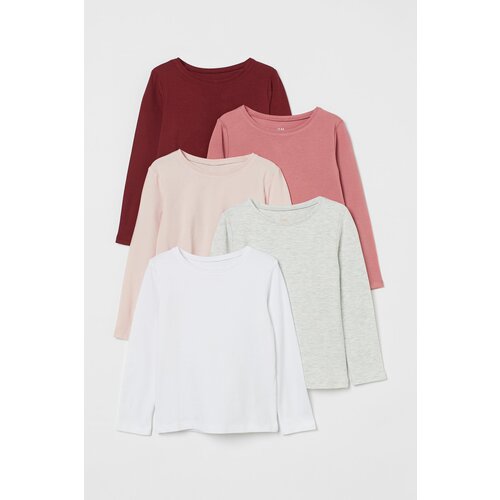 фото Лонгслив h&m, комплект из 5 шт., размер 110/116, красный, белый