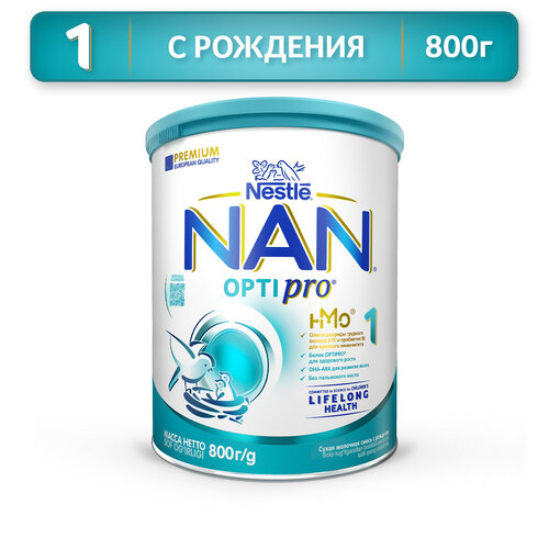 Смесь NAN (Nestlé) 1 Optipro, с рождения, 800 г смесь молочная nan 2 optipro 800г