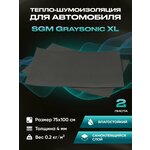 Шумоизоляция для автомобиля SGM Graysonic, 2 листа (0.75х1м) /Набор влагостойкой звукоизоляции с теплоизолятором/комплект самоклеящаяся шумка для авто - изображение