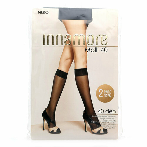 Гольфы Innamore, 40 den, 2 пары, размер one size, черный