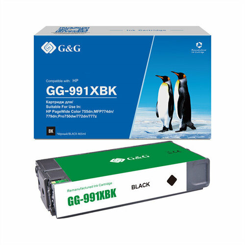 Cartridge G&G 991X для HP PageWide Managed, (20 000стр.), черный (аналог X4D19AC, M0K29XC, M0K02AE)
