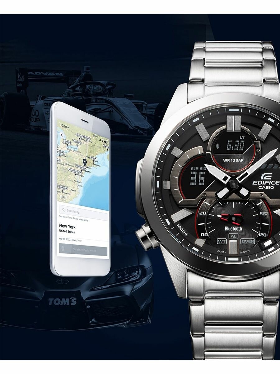 Наручные часы CASIO Edifice, silver/black — фото 1