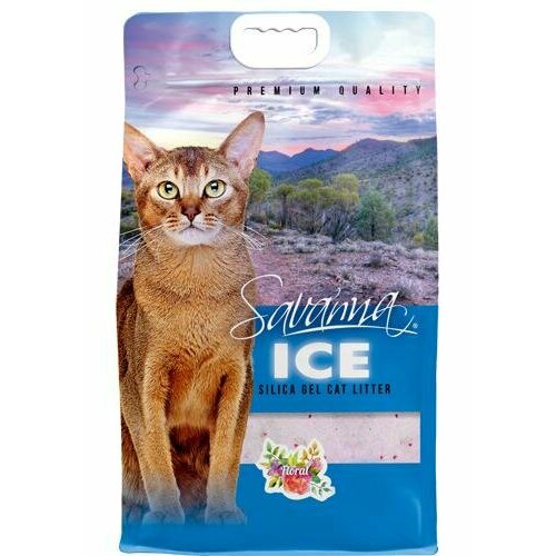 Силикагелевый наполнитель Savanna Ice для кошек цветочный 4 л